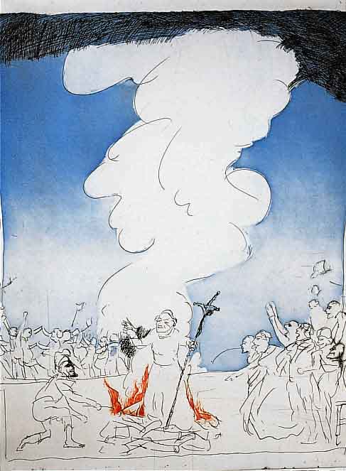 Janssen, Horst, 1929-1995, Farbradierung von 1986, handsign. u. num. 53/70, ca. 50x40 cm