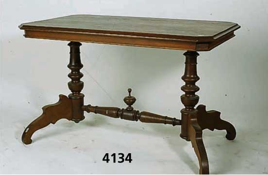 Beistelltisch, deutsch, 1880/90, GrÜnderzeit , Buche und Eiche massiv, reiche Drechselar- beit, Barockstil, 2-sÄulig mit gedrechseltem ...