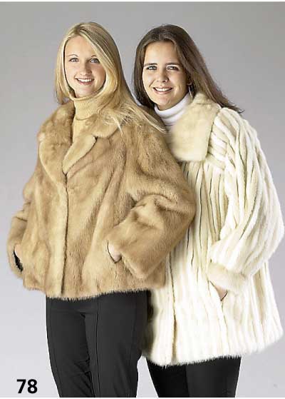 Konv. Pelz: 1x Nerzjacke Gr. 44, weiß-creme-farben gestreift, ausgelassene Felle, Innenlabel: Zeumer Modelle, Mannheim -Weinheim, Raglanschnitt, ...
