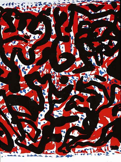 Penck, A.R., geb. 1939, Konzert, Farbsieb- druck auf BÜtten von 1984, handsign. und num. H.C. 2/5, ca. 48 x 46 cm, u.Gl., R.