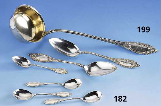 11 KaffeelÖffel, deutsch, BSF, 800er Silber, klassizistischer Entwurf, zus. ca. 295 g