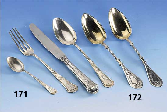 2 HochzeitslÖffel, um 1896, deutsch, Meistermarke R. Peters, Hamburg, sammelw.