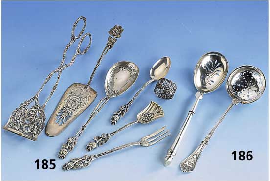 Konvolut 2 ZuckerstreulÖffel, Kopenhagen 1889, 830er Silber, Wardeinmarke Groth, sammelw.
