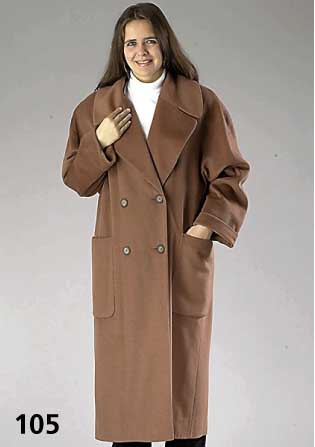 YELL-Mantel, Gr. 40, hellbraun, Wolle/Cashmere/Angora, doppel- reihig geknÖpft, aufgesetzte Taschen, L. ca. 123 cm