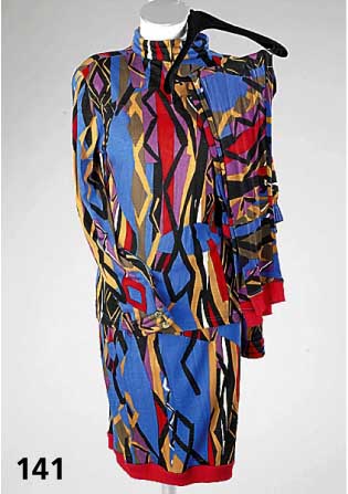 3 Teiler LEONARD: Leggins, Minirock und Sweatshirt, Gr. 38/40, 100 % Wolle, Namenszug auch im Stoff, Farbe: rot/blau/ schwarz/weiß/ocker/braun, ...