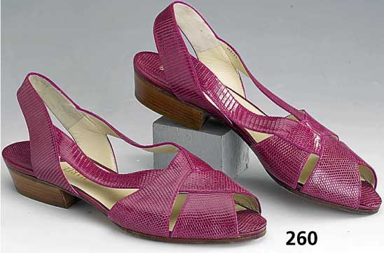 HAREL Paris Sandalen, Gr. 40 1/2, SchlangenlederprÄgung, pinkfarb., kleiner Absatz, ungetragen