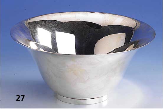 Anbietschale, Amerika, 925er Silber, schlichte zeitlose Form, H ca. 10.5 cm, D ca. 23 cm, ca. 584 g