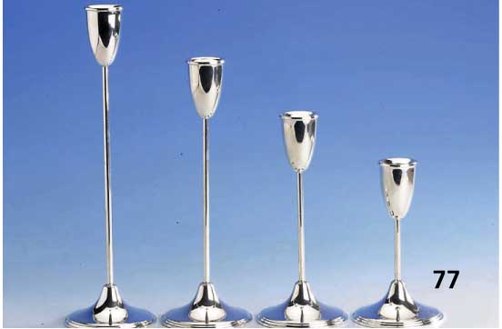 Set 4 Kerzenleuchter, Amerika, 925er Silber, gefÜllt, elegant, H. ca. 15.5 - 30.5 cm