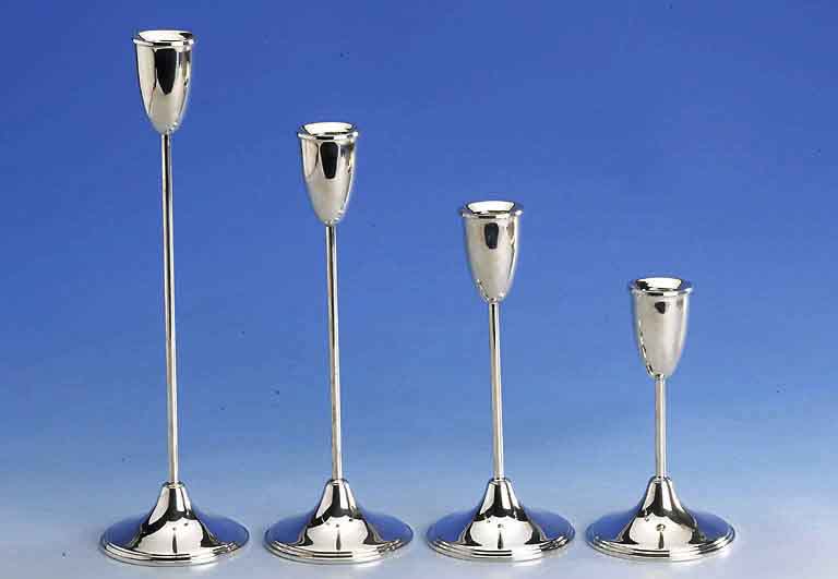 Set 4 Kerzenleuchter, Amerika, 925er Silber, gefÜllt, elegant, H. ca. 15.5 - 30.5 cm