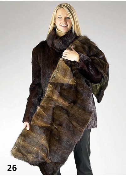 Konvolut Nerzpullover mit Nerz/Bisam-Stola, mÄnnliche dunkelbraune Felle, Gr. 38, mit Stehkragen, L. ca. 76 cm, Stola: 35 x 145 cm