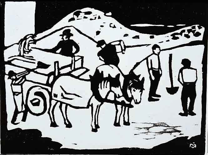 MÜnter, Gabriele, 1877-1962, zwei Holz- schnitte, posthume AbzÜge vom Originaldruck- stock, num. 37/150 und 53/150, auf BÜtten