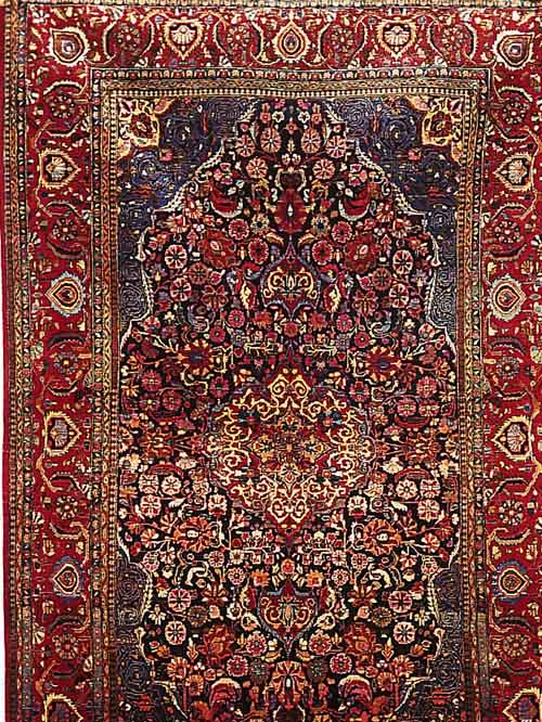 Keschan Seide fein, Persien, um 1880, reine Naturseide, 202 x 125cm,selten gut erhaltenes StÜck mit ausergewÖhnlich schÖnen Farben.