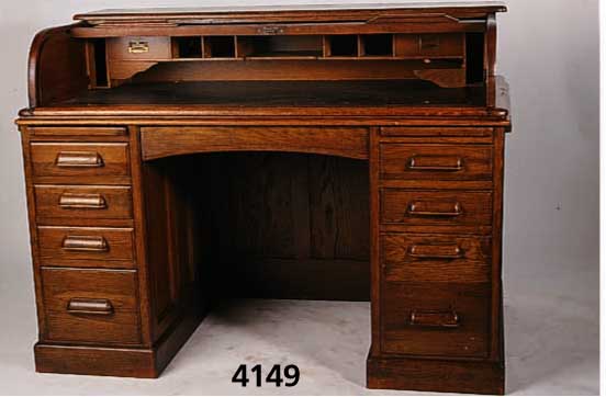 RollsekretÄr, England/Belgien, um 1900, Eiche massiv, Arbeitsteile Eiche, z.T. Sperr- holzeinlagen, wuchtig und massiv, praktische einfache ...