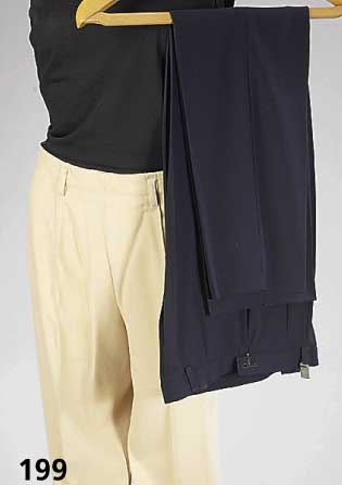 2 Hosen, Gr. 38, 1 x Windor, beige mit Umschlag, L. ca. 103 cm, 1 x LAUREL, marine, L. ca. 103 cm, beide Schurwolle, gerade, schmale Form