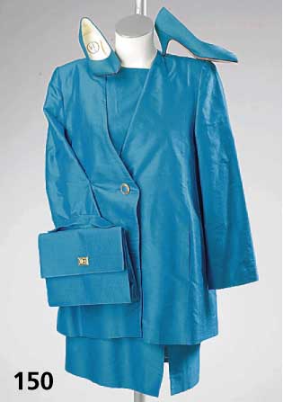 Cocktailkleid in Petrol, Seide, Gr. 38/40, mit stoffgleichem Mantel, Handtasche und Schu- hen (Gr. 4), ungetragen, Einzelanfertigung nach Maß, ...