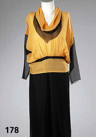 Cocktailkleid, orange-schwarze Seide, trans- parent, im Stil der 20er Jahre, Gr. 38, Maßanfertigung by GRANNY`s Shop-Couture Berlin Handarbeit, ...