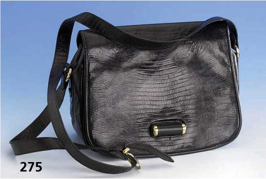 UmhÄngetasche ADOLF, MÜnchen, schwarze Leder in Schlangeoptik geprÄgt, Trageriemen, ca. 24 x 28 cm