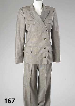 JIL SANDER Hosenanzug Gr. 36, reine Schurwolle, braun/roter Glenscheck, schÖne, leichte QualitÄt, Blazer 1-reihig, 4 Taschen, RÜckenl. ca. 65 ...