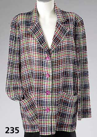 MISSONI-Sommer-Blazer, ital. Gr. 46, buntes Karo Leinen/Rayon/Nylon-Gemisch, 3 KnÖofe, 2 aufges. Taschen, RÜckenl. ca. 71 cm