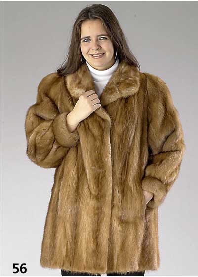 Nerzjacke, 90er Jahre, ausgelassene Felle, feine durchgehende Zeichnung, Pastellcharak- ter, weite Ärmel, weibl. Felle, RÜckenl. ca. 85 cm, Gr. ...