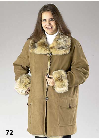 Lederjacke mit abknÖpfbarem Wollfutter u. PelzverbrÄmung, Gr. 40/42, Hemdblusenstil, Innenlabel: Jobis, Wollfutter an Schulterpasse mit ...