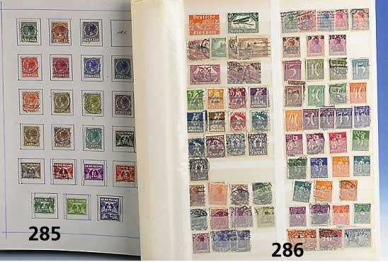 Briefmarken: kompletter Nachlass Bundesrepub- lik, Berlin, DDR, ab ca. 1949-1980, Über- wiegend gestempelt, ungebraucht teils haftend, Europa und ...