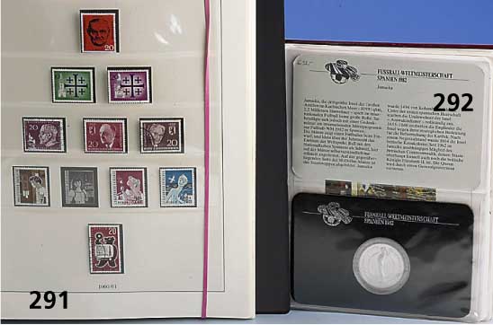 Briefmarken-Sammlung "Bundesrepublik 1950- 1990", "Berlin 1950-1990", postfrisch oder gestempelt, dabei die letzten seltenen ...