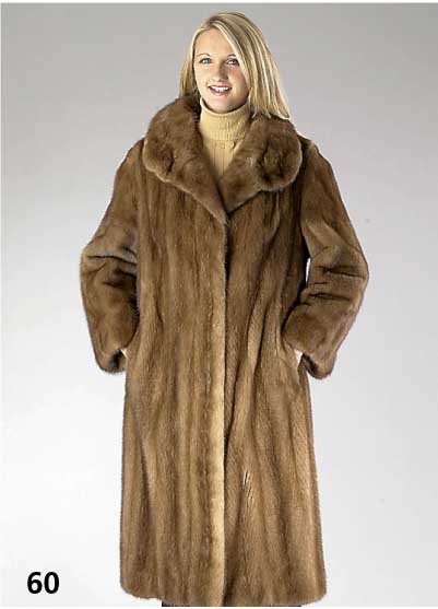 Nerzmantel, Gr. 38, Label: Pelzteam Mannheim, 2 Einschub- taschen, RÜckenl. ca. 108 cm