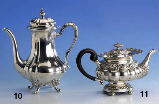 Silberkanne, deutsch, Koch und Bergfeld, 1908/09, 800er Silber, reine Handarbeit, kleine Auflage, Deckel mit Scharnier, bekrÖnt, H. ca. 27 cm