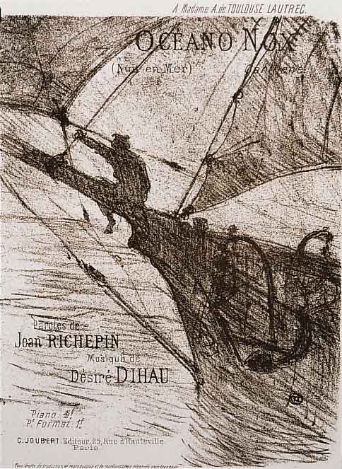 Toulouse-Lautrec, Henri de, 1864 - 1901, Ozeans Nox, Lithographie von 1895, hier: posthumer Druck von Mourlot, num. 218/450, M. ca. 26x20 cm, PP ...