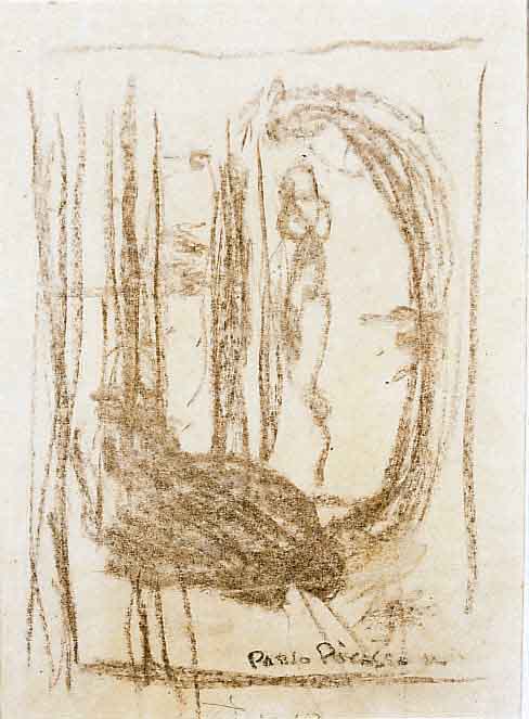 Picasso, Pablo, 1881 - 1973, frÜhe Lithographie auf Papier, im Druck signiert und handsigniert, 23x15,5, PP u. Gl., R.