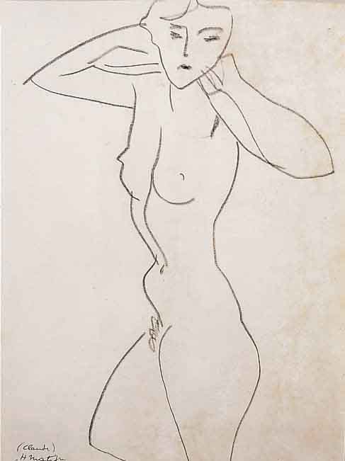 Matisse, Henri, 1869 - 1954, Claude (stehender weiblicher Akt), Litho- graphie, im Druck bezeichnet und signiert, ca. 37x27 cm, auf rechter Seite ...