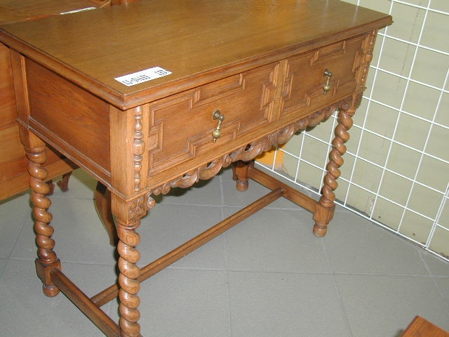Telefontisch, deutsch, 60er/70er Jahre, Eiche massiv, Eichefurnier, FrÜhbarockstil (FlÄmischer Barock)