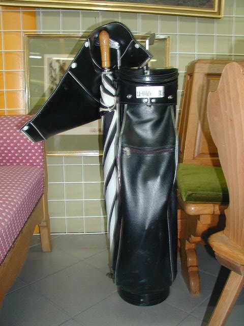 Golfbag, Titleist, mit Schirm, SchlÄgern und Trolley