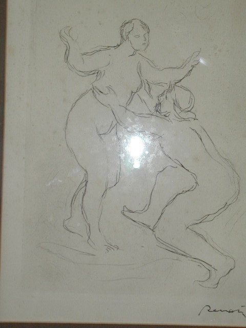 Renoir, Radierung, Museumsabzug (vom Louvre immer wieder neu aufgelegt), Stempelunter- schrift