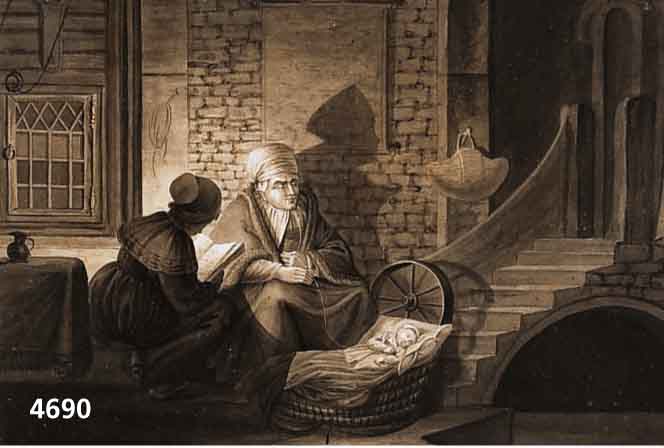 Vegl, Frankfurter Maler, Sephiazeichnung, um 1867