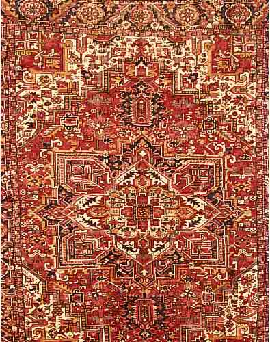Heriz, Persien, um 1955, Wolle auf Baumwolle, ca. 333 x 269 cm, Ehz 3.Abschluß gekÜrzt