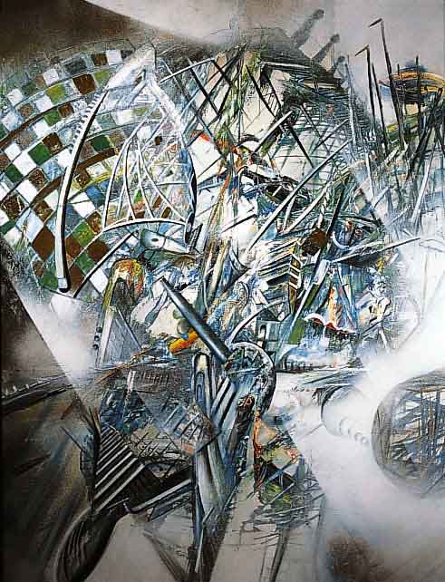 Frieling, Florian, 1939-1994, Aufbruch, Öl auf Lwd, re. u. sign. und dat. 78, ca. 160 x 120 cm, R.
