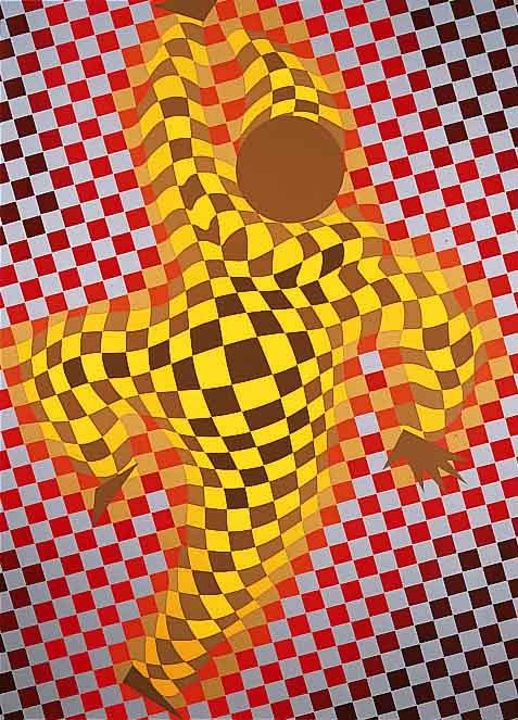 Vasarely, Viktor, 1908-1997, Farbserigraphie, handsigniert, num. 248/275, ca. 70 x 48 cm
