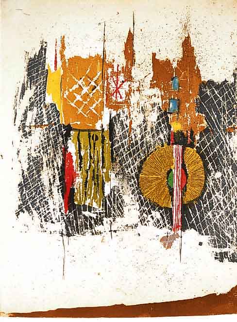 FriedlÄnder, Johnny, 1912 - 1992, Grafitti, Farblithographie, handsigniert und num. 64/95, ca. 52 x 41 cm