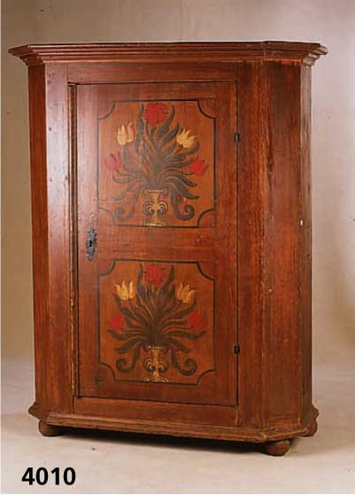 Kleiderschrank, deutsch, wohl Baden, um 1812, Weichholz, z.T. Bierbemalung, bÄuerliches MÖbel, Schloß original, SchlÜssel sekundÄr, ...