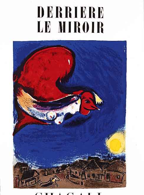 Chagall, Marc, 1887-1985, Farblithographie, Titelbild des Derriere le Miroir Heftes Nr.27- 28 von 1950, dazu mittig eine doppelblattgr. ...