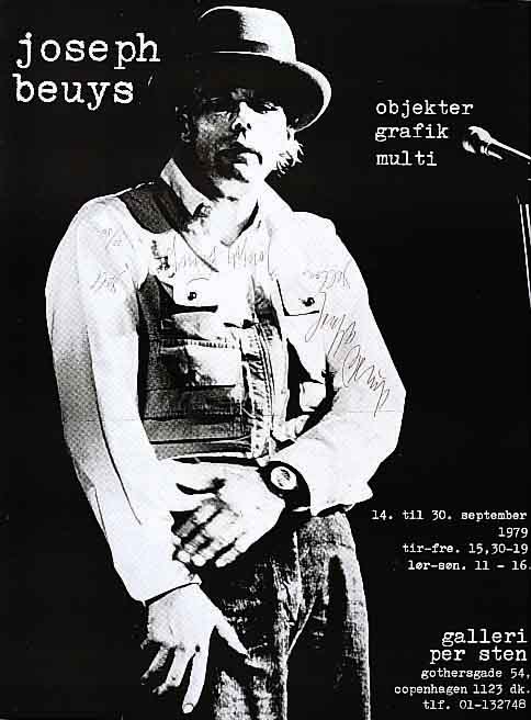 Beuys, Joseph, 1921 - 1986, Plakat zur Ausstellung Gallerie Per Steen Kopenhagen 1979, handsign., ca. 58x43 cm, u.Gl., R.