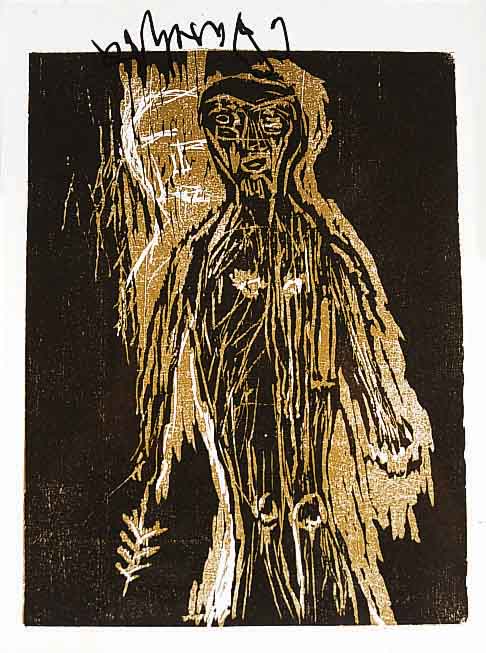 Baselitz, Georg, geb. 1938, Farbholzschnitt, hansign., ca. 26x19,5 cm, PP u.Gl., R.