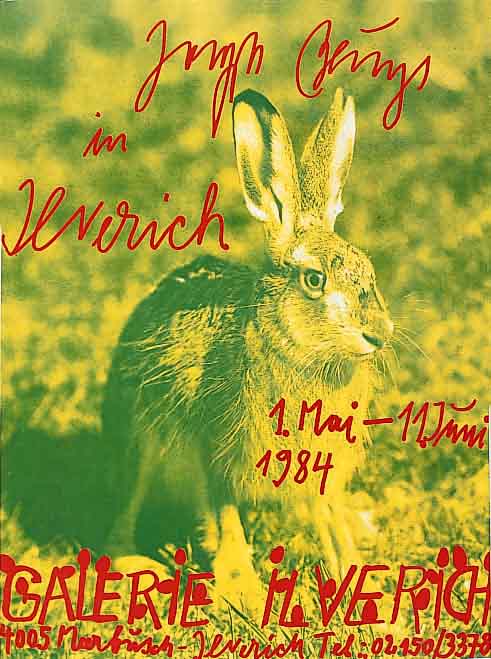 Beuys, Joseph, 1921 - 1986, Plakat zur Ausstellung in Ilverich 1984, Farboffset, handsign., ca. 40/29 cm, PP u.Gl., R.