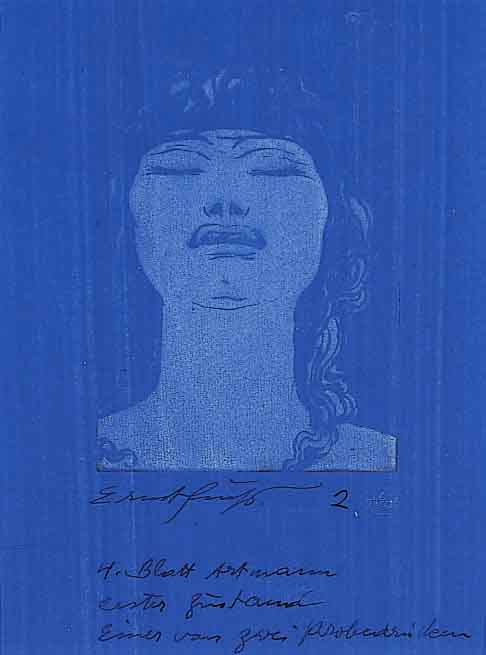 Fuchs, Ernst, Prof., geb. 1930 Wien, Heckenrose, Radierung auf blauem Papier, bez.: 1. Zustand, einer von zwei Probedrucken, handsigniert, ...