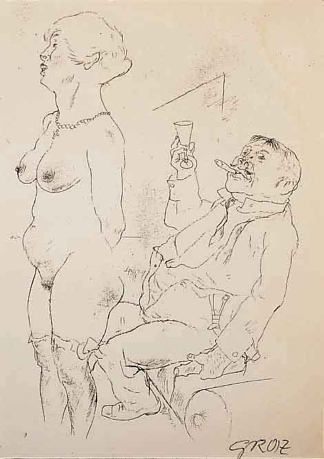 Grosz, George, 1893 - 1959, Aus der Jugendzeit, Lithographie von 1922, handsigniert, ca. 30 x 21 cm, PP