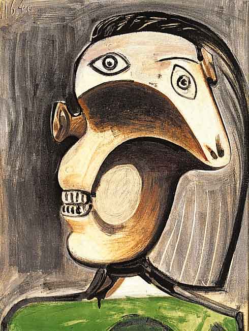 Picasso, Pablo, 1881-1973, La femme crachet, Farblithographie von 1940, in der Abb. datiert, ca. 36 x 25 cm, PP