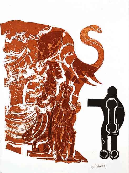 Grieshaber, HAP, 1909 - 1981, Holzschnitt aus: GesprÄche unter dem Baum, von 1968, handsigniert, Auflage 100 Exempl., ca. 47 x 37 cm