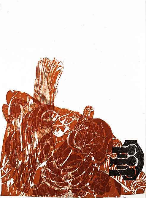 Grieshaber, HAP, 1909 - 1981, Holzschnitt aus: GesprÄche unter dem Baum, von 1968, handsigniert, Auflage 100 Exempl., ca. 47 x 37 cm